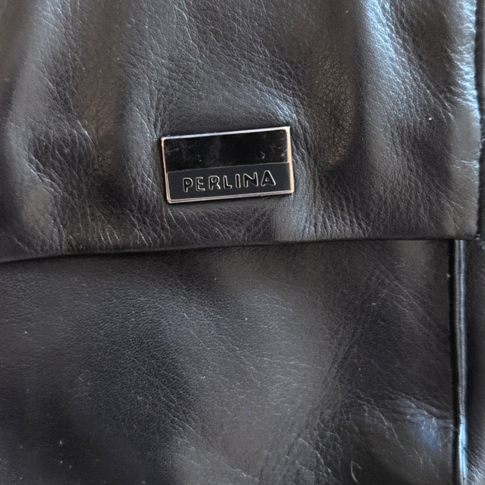 Black Leather Perlina Sling Bag - Picture 2 of 4